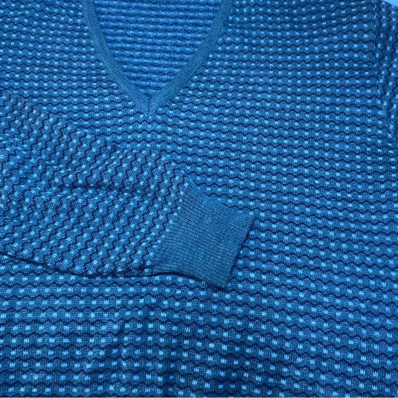 Vintage Made in Italy Maglieria Diclem Virgin Wool Blend V Neck Sweater Green - Picture 8 of 11